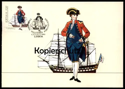 ÄLTERE POSTKARTE PORTUGAL MAXIMUMKARTE BPC-28 UNIFORMES MILITARES PORTUGUESES A MARINHA LISBOA VASCO DA GAMA AK postcard