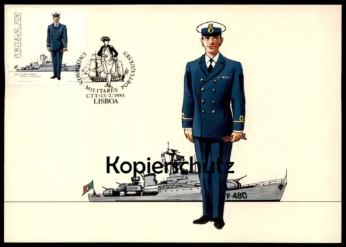 ÄLTERE POSTKARTE PORTUGAL MAXIMUMKARTE BPC-31 UNIFORMES MILITARES PORTUGUESES A MARINHA LISBOA JOAO BELO AK postcard