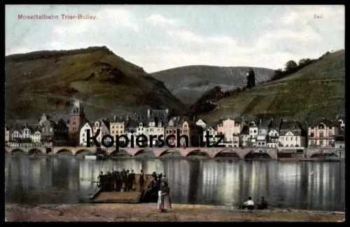 ALTE POSTKARTE ZELL MOSEL MOSELTALBAHN TRIER - BULLAY EISENBAHN Ansichtskarte