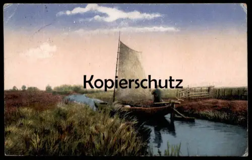 ALTE POSTKARTE AUS MOOR UND HEIDE BRIEFMARKE 200 MARK MICHEL 248b 1923 postcard stamp