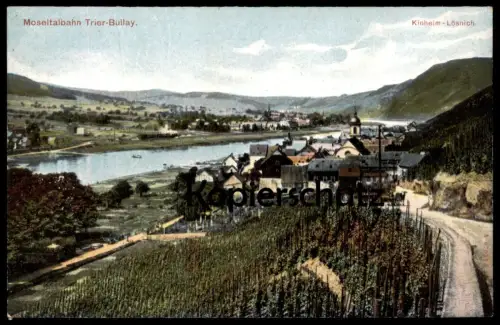 ALTE POSTKARTE KINHEIM-LÖSNICH MOSEL MOSELTALBAHN TRIER - BULLAY TRABEN TRARBACH EISENBAHN