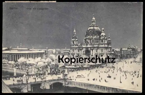 ALTE POSTKARTE BERLIN DOM MIT LUSTGARTEN Winter Schnee Garten Park Ansichtskarte