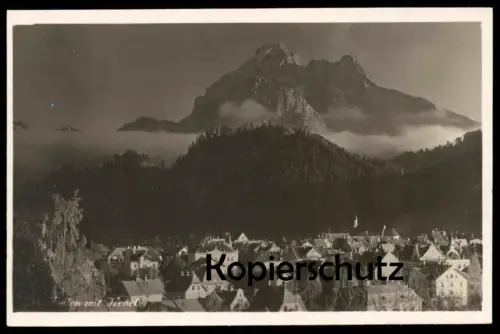 ALTE POSTKARTE FÜSSEN MIT NEBEL fog brouillard Ansichtskarte Bayern AK cpa postcard