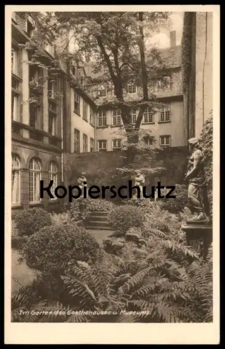 ALTE POSTKARTE FRANKFURT AM MAIN IM GARTEN DES GOETHEHAUSES GOETHEHAUS Goethe cpa postcard AK