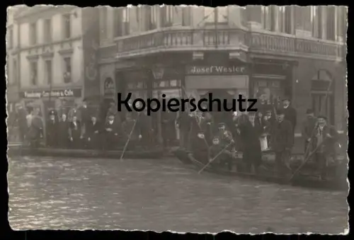 ALTE POSTKARTE KÖLN MÜLHEIM HOCHWASSER MÜLHEIMER FREIHEIT 2-4 CAFÉ WESTER CONDITOREI FLASSKAMP