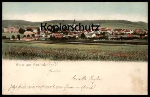 ALTE POSTKARTE GRUSS AUS GEWITSCH JEVICKO MÄHREN 1903 Ceska Ansichtskarte postcard