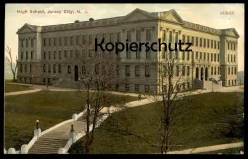 ALTE POSTKARTE HIGH SCHOOL JERSEY CITY NEW JERSEY USA America vintage postcard cpa
