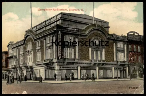ALTE POSTKARTE SYMPHONY AUDITORIUM NEWARK NEW JERSEY USA America vintage postcard cpa