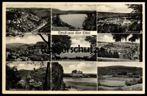 ALTE POSTKARTE GRUSS AUS DER EIFEL KYLLBURG GEROLSTEIN MAAR MANDERSCHEID HIMMEROD