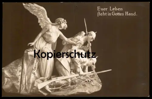 ALTE KÜNSTLER POSTKARTE SCHUTZENGEL SOLDATEN Engel guardian angel ange gardien angelo