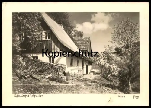 ALTE POSTKARTE SCHLESISCHES ZUHAUSE 1943 HAUS SCHLESIEN Polen polska poland