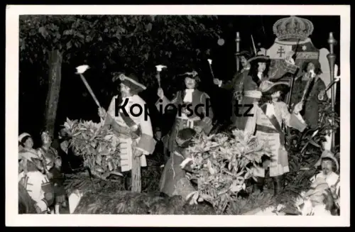 ALTE FOTO POSTKARTE BAD HOMBURG LATERNENFEST 1951 KRONE FACKELZUG Photo Schärpe Degen