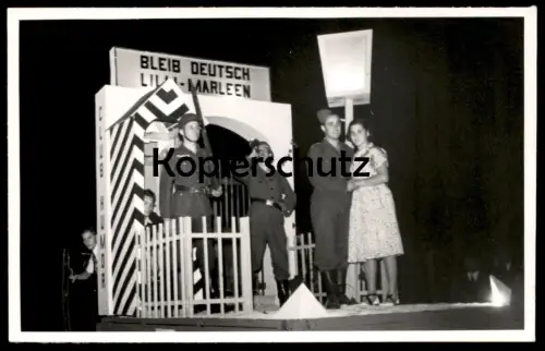 ALTE FOTO POSTKARTE BAD HOMBURG LATERNENFEST 1950 BLEIB DEUTSCH LILI MARLEEN Soldatenlied