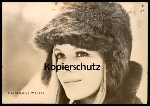 ÄLTERE POSTKARTE HEIDEMARIE WENZEL FILM-SCHAUSPIELERIN PELZ STARFOTO VEB PROGRESS BERLIN DDR actress