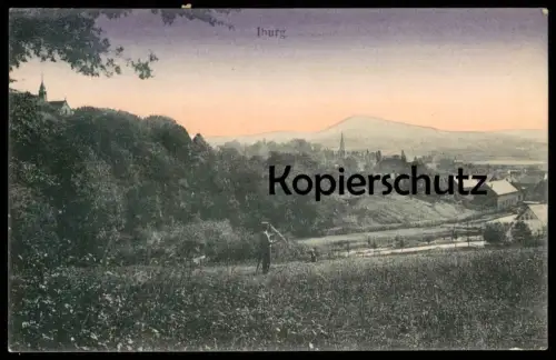 ALTE POSTKARTE BAD IBURG 1913 PANORAMA WANDERER Ansichtskarte