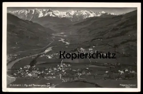 ALTE POSTKARTE ST. JOHANN IM PONGAU FLIEGERAUFNAHME 1939 SALZBURG Ansichtskarte