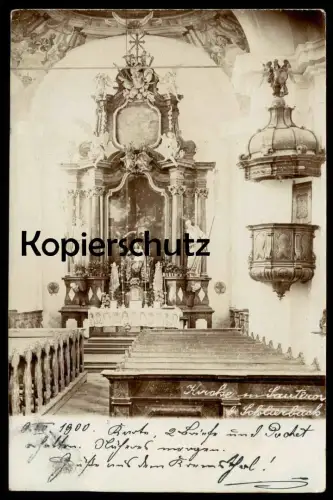 ALTE POSTKARTE SAUTERN BEI SCHLIERBACH INNERES DER KIRCHE OBERÖSTERREICH Austria Ansichtskarte