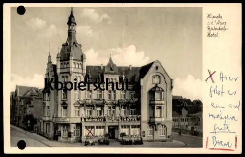 ÄLTERE POSTKARTE HAMELN BAHNHOFS-HOTEL Bahnhofshotel Ansichtskarte postcard AK cpa