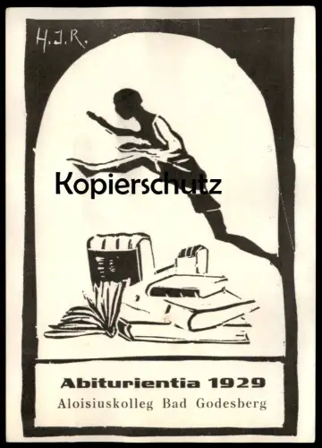 ALTE POSTKARTE BAD GODESBERG ABITURIENTIA 1929 ALOISIUSKOLLEG SPORTLER Schule Gymnasium Studentika