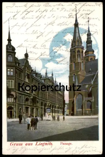 ALTE POSTKARTE GRUSS AUS LIEGNITZ PASSAGE Legnica Schlesien postcard Ansichtskarte