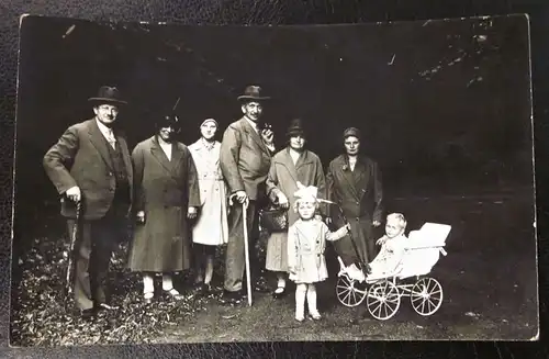 Alte Agfa Foto Karte um 1920 Familie Kinder Oma Opa Raum Erlangen - Coburg