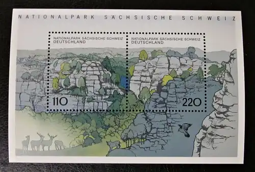 Briefmarken BRD Deutschland 1998 Block 44 Sächsische Schweiz
