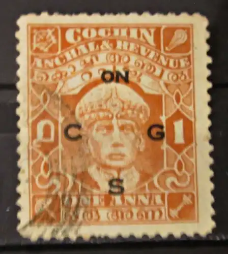 Briefmarken Asien - Indien COCHIN mit Aufdruck Maharadjah Rama Varma III 