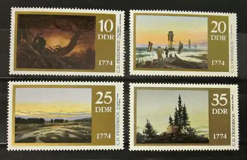 Briefmarken DDR 2 x Satz Deutschland Kunst 1974 Postfrisch u. Gestempelt