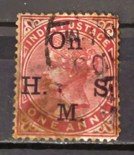 Briefmarke mit Aufdruck Asien Kolonie - Indien Queen Victoria. 
