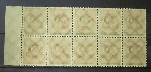 Briefmarke Deutsches Reich zehner Bogen Block mit Rand 1923 
Ungebraucht gummiert .