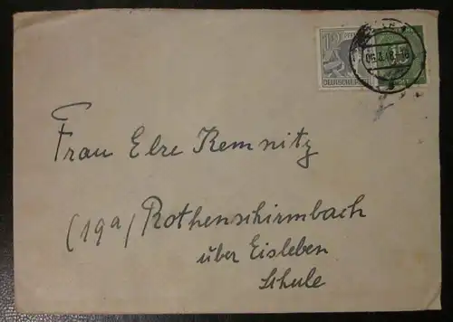 Brief Marken Alliierte Besetzung gel. Celle - Rothenschirmbach / Eisleben 1948 mit Inhalt
