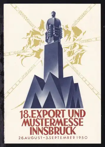 INNSBRUCK 2 18. EXPORT- u. MUSTERMESSE INNSBRUCK 26.8.-3.9.1950 28.8.50