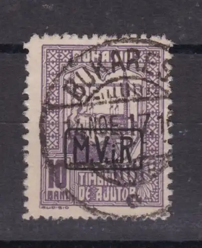 Zwangszuschlagmarke 10 B. mit Aufdruck M.V.i.R.