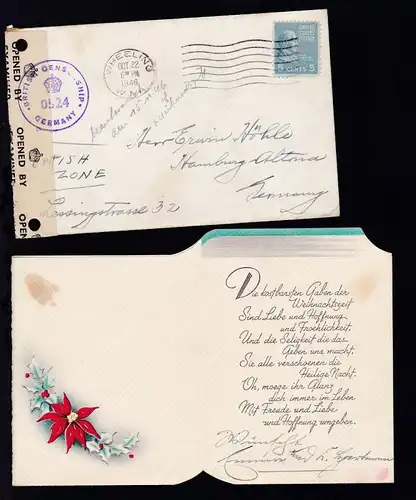 Präsidenten 5 C. auf Brief mit Inhalt (Weihnachtsgrüsse) ab Wheeling W VA