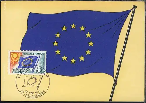 Europafahne 0,50 Fr. auf Maximum-Karte