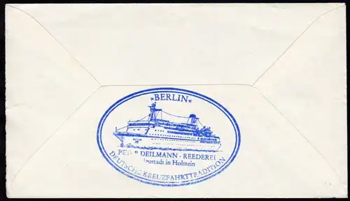 DEUTSCHE SCHIFFSPOST MS BERLIN REEDEREI DEILMANN a KREUZFAHRTEN 26.09.87 + rs