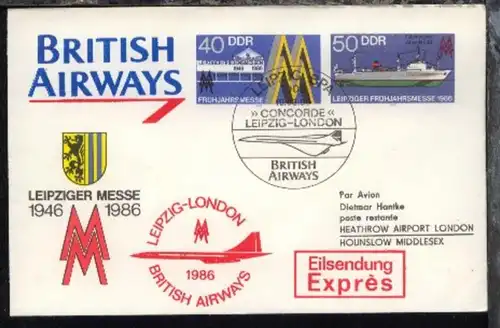 Messesonderflug Leipzig-London 19.3.1986