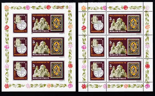 Internationale Briefmarkenausstellung PHILASERDICA 1979, Kleinbogen A und B **