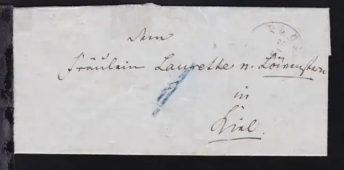 Plön K2 PLÖN 27.11.1849 (etwas schwach) azf Brief nach Kiel