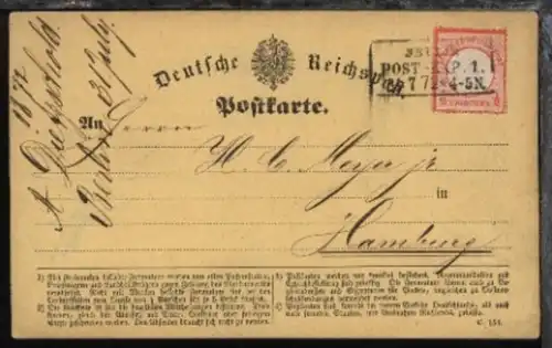 Berlin R3 BERLIN POST-EXP. 1 31.7.72 * auf PK (Formular C 154) nach Hamburg,