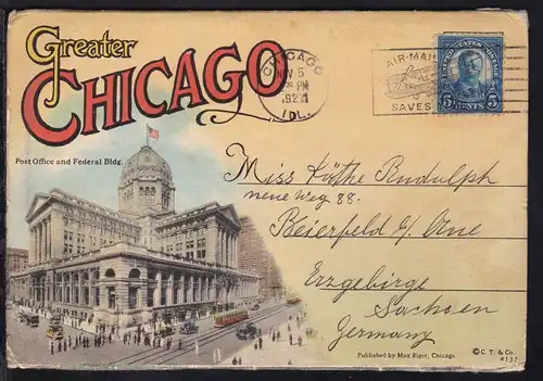 5 C. Roosevelt auf Leporello von Chicago (18 Bilder) ab Chicago NOV 5 1927