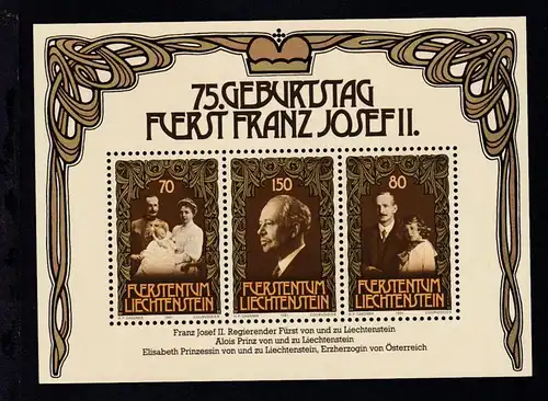 75. Geburtstag von Fürst Franz Josef II. Block **