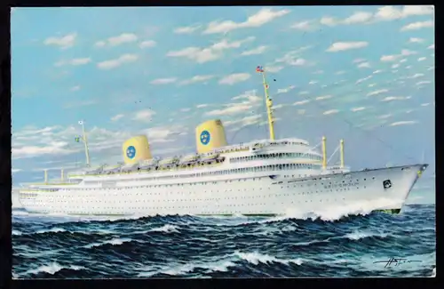 NEW YORK-GÖTEBORG SVENSKA AMERIKA LINIEN M/S GRIPSHOLM FÖRSTA HEMRESAN 29.5.1957