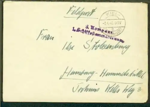 OSt. Kiel-Friedrichsort 1.4.40 + L2 3. Kompanie 1. Schiffsstammabteilung auf FP-