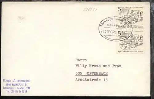 FRANKFURT (MAIN)-BASEL ZUG 03028 15.5.69 auf Bf.
