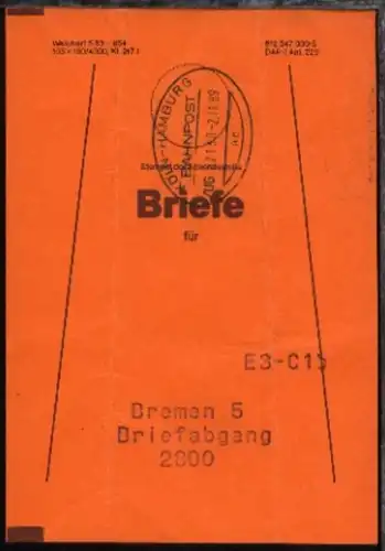 KÖLN-HAMBURG ac ZUG 02130 2.11.89 auf Beutelfahne