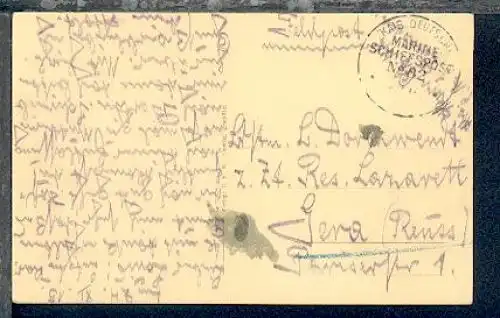 KAIS. DEUTSCHE MARINE-SCHIFFSPOST No 82 24.11.(15) (=SMS Preussen) auf Feldpost-