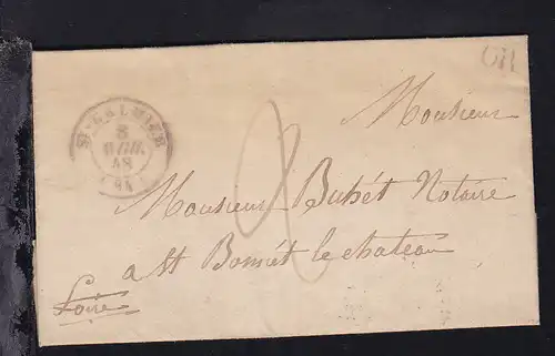 K2 ST. GALMIER 8 AVRIL 48 auf Brief nach St. Bonnet