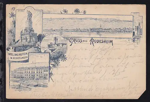 Gruss aus Rüdesheim, 1 Ecke min. fehlend