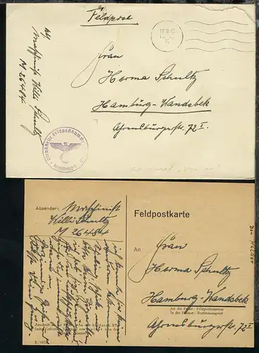 Maschinen-Tarn-Stpl. 17.9.40 k + BfSt. 11113  (Schulflottille des BSO)